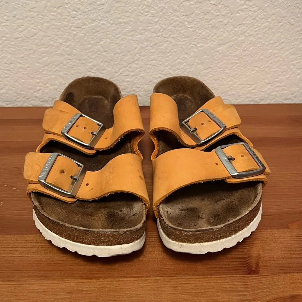 Birkenstock Arizona Premium Big Buckle Nubuck Leather size 7.5 USED - Picture 3 of 7